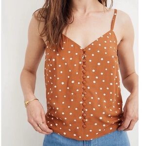 Madewell Polka Dot Button-Front Cami Top